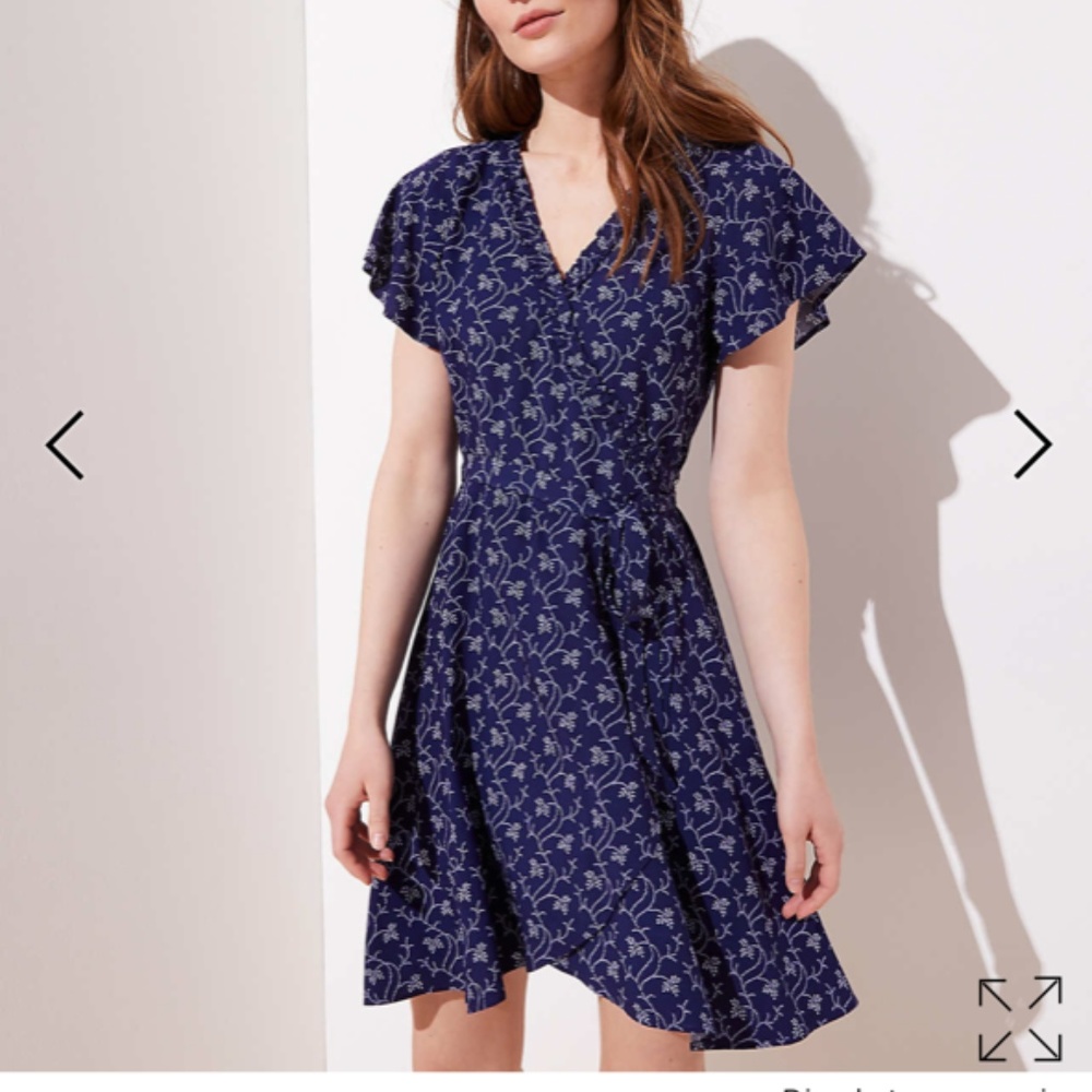 Loft Women's Garden Ruffle Wrap Dress